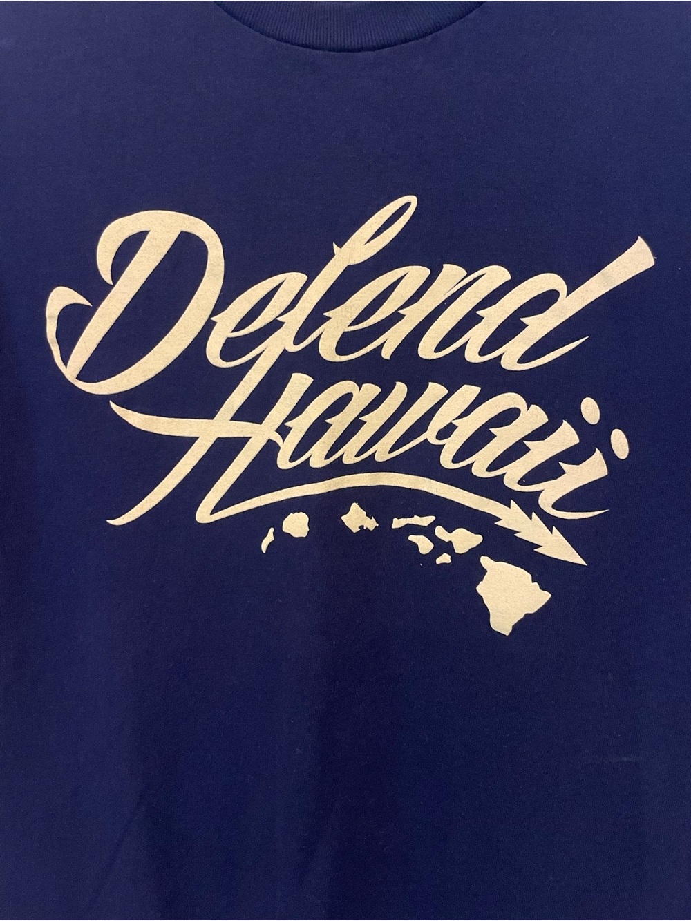 Defend Hawai'i Short Sleeve Tee - Navy with White Script